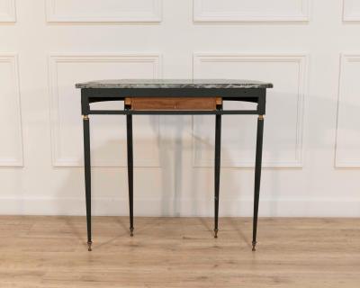 Maison Jansen Maison Jansen Style Console Table in Painted Iron and Gilt Bronze with Marble To