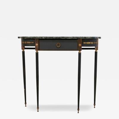 Maison Jansen Maison Jansen Style Console Table in Painted Iron and Gilt Bronze with Marble To