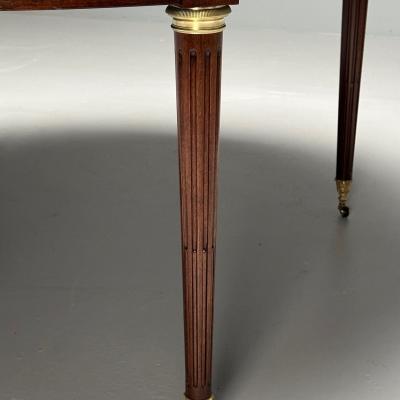 Maison Jansen Maison Jansen Style French Louis XVI Dining Table Circular Mahogany Bronze