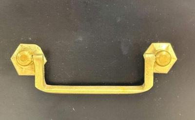 Maison Jansen Maison Jansen Style Hollywood Regency Nightstands Black Painted Wood Brass