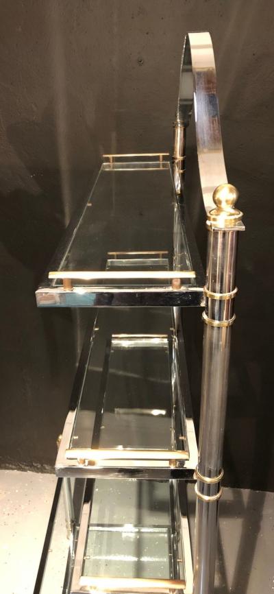 Maison Jansen Maison Jansen Style Hollywood Regency tag re Bookcase Brass and Steel Design