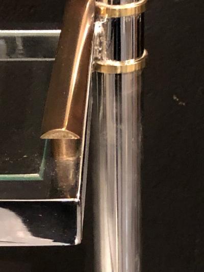 Maison Jansen Maison Jansen Style Hollywood Regency tag re Bookcase Brass and Steel Design