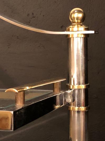 Maison Jansen Maison Jansen Style Hollywood Regency tag re Bookcase Brass and Steel Design