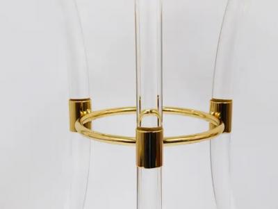Maison Jansen Maison Jansen Style Lucite Gilt Metal Tripod Coffee Table Pedestal Gueridon