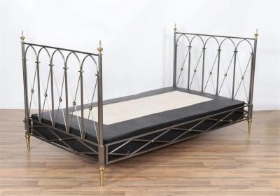 Maison Jansen Maison Jansen Style Steel and Brass Daybed 