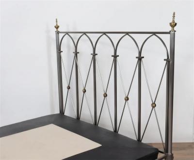 Maison Jansen Maison Jansen Style Steel and Brass Daybed 