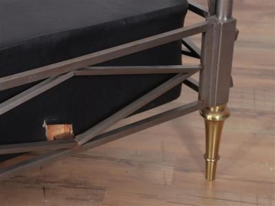 Maison Jansen Maison Jansen Style Steel and Brass Daybed 