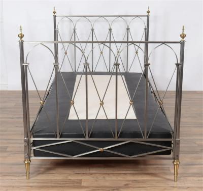 Maison Jansen Maison Jansen Style Steel and Brass Daybed 