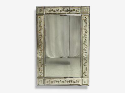 Maison Jansen Maison Jansen Style Verre glomis Glass Wood Venetian Wall Mirror 20th c 