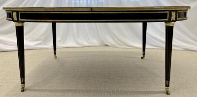 Maison Jansen Maison Jansen Tortoise Shell Finished Dining Louis XVI Style Bronze Mounted