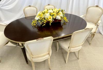 Maison Jansen Maison Jansen Tortoise Shell Finished Dining Louis XVI Style Bronze Mounted