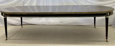 Maison Jansen Maison Jansen Tortoise Shell Finished Dining Louis XVI Style Bronze Mounted