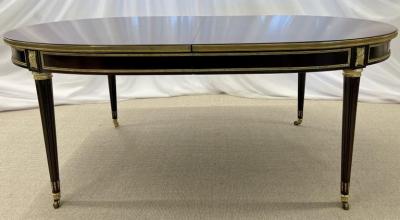 Maison Jansen Maison Jansen Tortoise Shell Finished Dining Louis XVI Style Bronze Mounted