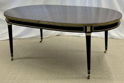 Maison Jansen Maison Jansen Tortoise Shell Finished Dining Louis XVI Style Bronze Mounted