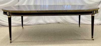 Maison Jansen Maison Jansen Tortoise Shell Finished Dining Louis XVI Style Bronze Mounted