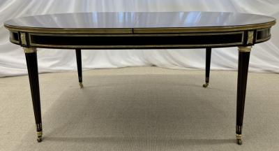 Maison Jansen Maison Jansen Tortoise Shell Finished Dining Louis XVI Style Bronze Mounted