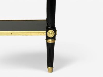 Maison Jansen Maison Jansen attr Hollywood Regency Satin Black Mahogany Large Console Table