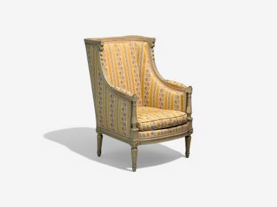 Maison Jansen Maison Jansen attr Louis XVI Style Painted Wood Lounge Chairs France 1920s