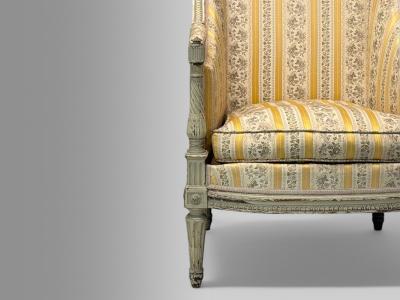 Maison Jansen Maison Jansen attr Louis XVI Style Painted Wood Lounge Chairs France 1920s