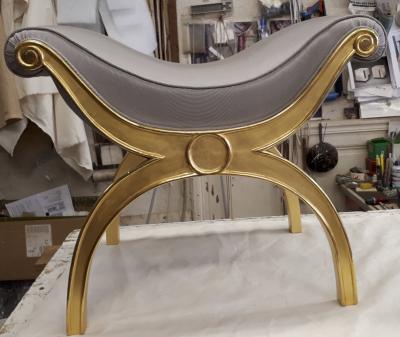 Maison Jansen Maison Jansen chicest gold leaf x shaped stools