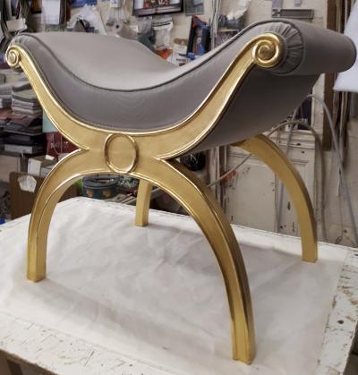 Maison Jansen Maison Jansen chicest gold leaf x shaped stools