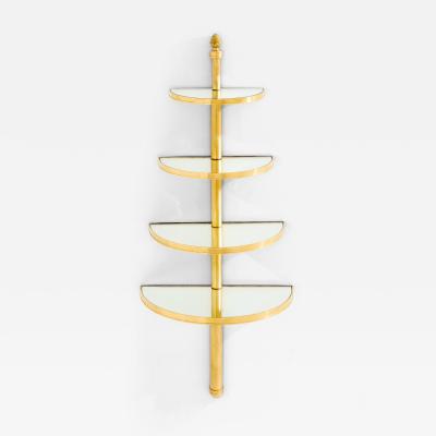 Maison Jansen Maison Jansen demi lune bronze and mirror shelving unit 1932