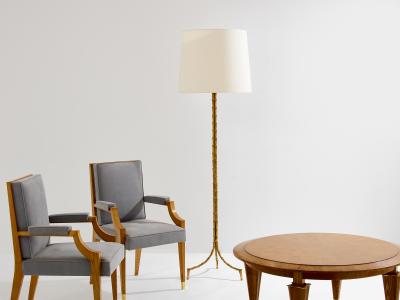 Maison Jansen Maison Jansen foliage gilt bronze floor lamp 1950s