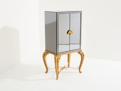 Maison Jansen Maison Jansen gilt wood and mirrored bar cabinet 1940