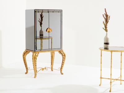 Maison Jansen Maison Jansen gilt wood and mirrored bar cabinet 1940
