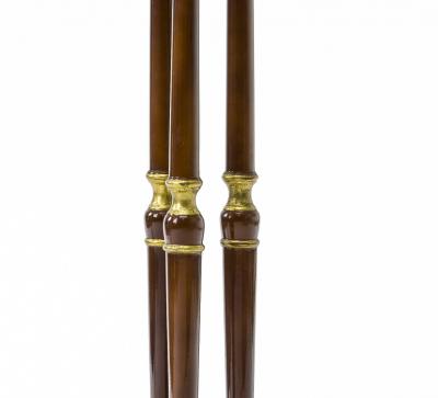 Maison Jansen Maison Jansen lacquered wood and gold leaf adorn pair of lamps