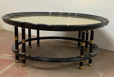 Maison Jansen Maison Jansen multi leg black lacquered and gold bronze accent coffee table