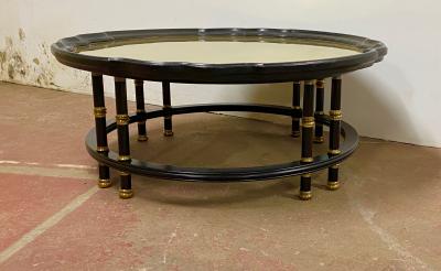 Maison Jansen Maison Jansen multi leg black lacquered and gold bronze accent coffee table