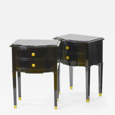 Maison Jansen Maison Jansen pair of black lacquered coffee table or side table