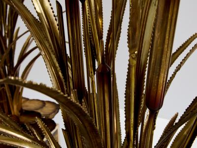 Maison Jansen Maison Jansen pair of brass reeds water lilies floor lamps 1970s