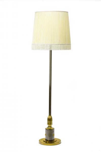 Maison Jansen Maison Jansen pair of refined gold bronze and cannonball patina floor lamps