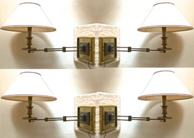 Maison Jansen Maison Jansen rare set of 4 refined gold extendable sconces