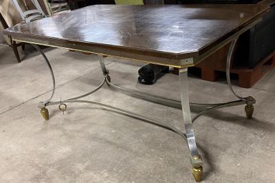 Maison Jansen Maison Jansen rarest Neo classic dinning table with metal base lacquered top