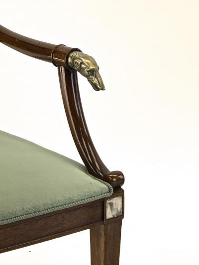 Maison Jansen Maison Jansen refine set of 4 silver greyhound arm chairs