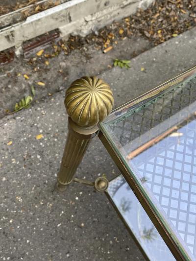 Maison Jansen Maison Jansen refined 2 tier large coffee table with gold bronze accent