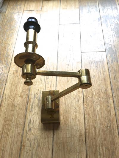 Maison Jansen Maison Jansen refined gold extendable pair of sconces