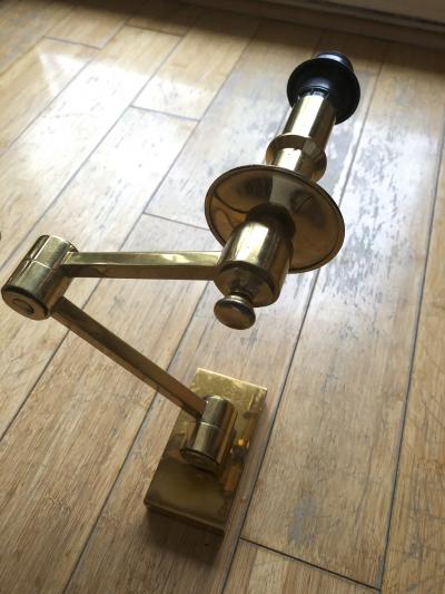 Maison Jansen Maison Jansen refined gold extendable pair of sconces