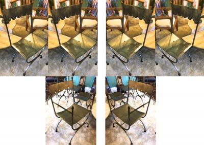 Maison Jansen Maison Jansen set of 6 refined wrought iron french 40s chairs