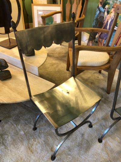 Maison Jansen Maison Jansen set of 6 refined wrought iron french 40s chairs