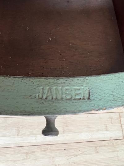 Maison Jansen Maison Jansen stamped rarest green patina coffee table with a marble top