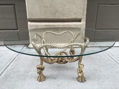 Maison Jansen Maison Jansen style French Bronze Rope Coffee Table