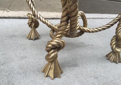 Maison Jansen Maison Jansen style French Bronze Rope Coffee Table