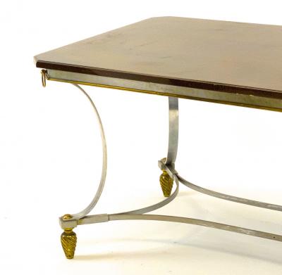 Maison Jansen Maison Jansen superb dinning table with metal base and bronze accent