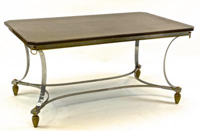 Maison Jansen Maison Jansen superb dinning table with metal base and bronze accent