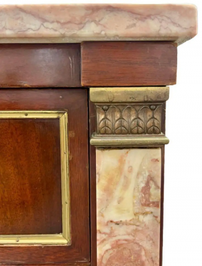 Maison Jansen Marble Top Bronze Mounted Maison Jansen Style Marble Column Front Commode