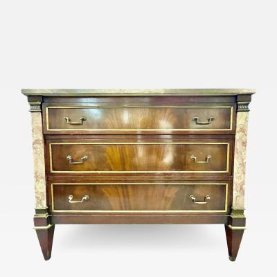 Maison Jansen Marble Top Bronze Mounted Maison Jansen Style Marble Column Front Commode